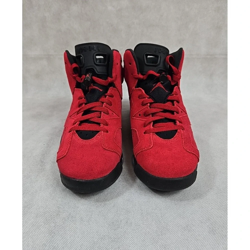 Nike Air Jordan 6 Retro Shoes Boys Size 7 Womens 8.5 Toro Bravo‎ Red Sneakers